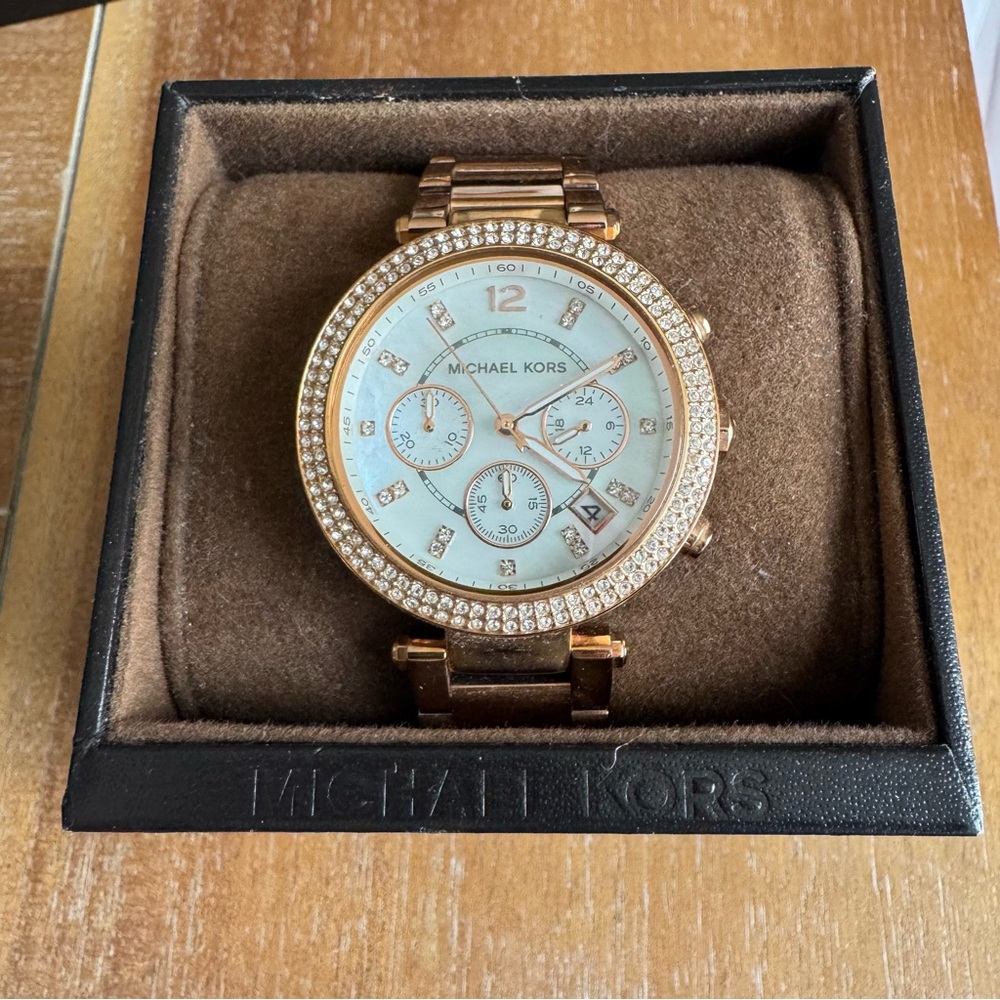 Michael Kors Rose Gold Tone Parker Watch